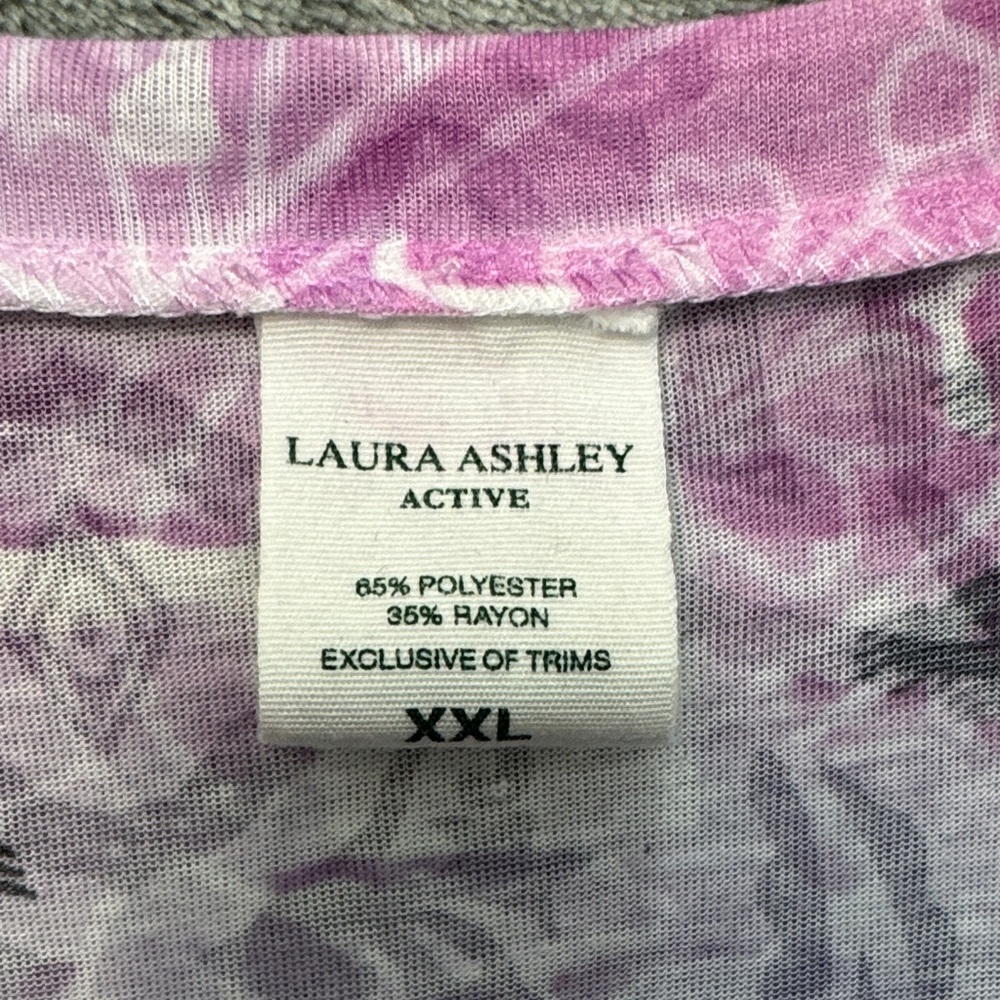 Laura Ashley Active 2XL Purple and Blue Patterned Long Sleeve Top lightweight - Picture 2 of 9